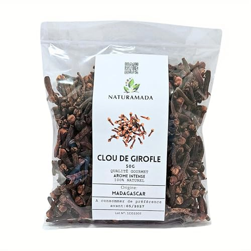 Clous de Girofle Entiers – Épice Naturelle et Authentique de Madagascar – Saveur Intense et Aromatique – Naturamada (50 g)