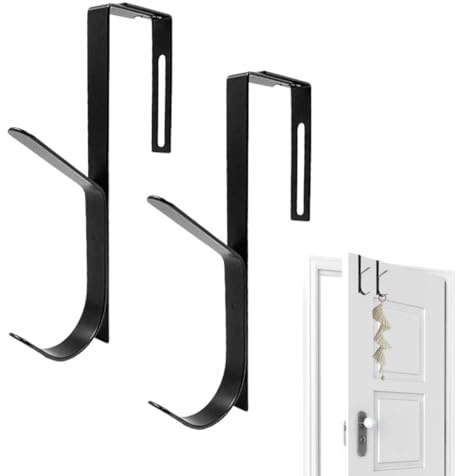 LACHT 2 Pezzi Regolabili Gancio Sopra La Porta, Ganci Da Parete, Design Extra Spesso, Gancio In Metallo, Adatti Pannelli Con Spessore 3,5-9,5Cm (Nero)