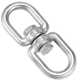 YShiuoL Giratorio de Doble Extremo 5 Piezas De Acero Inoxidable 304 con Doble Extremo Giratorio, Gancho Ojo, Conector Anillo For Silla Colgante, Columpio(OO,M8)