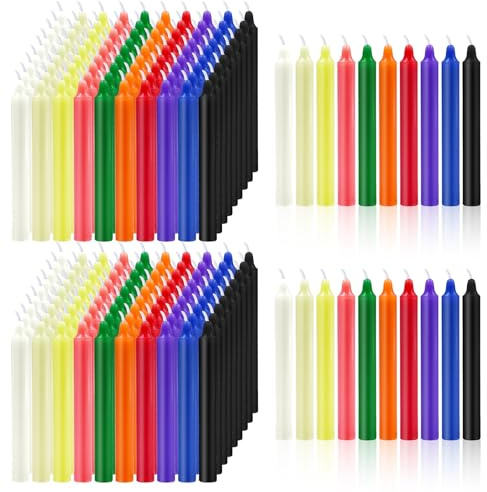 300 Mini-Stabkerzen in 10 Farben, 10,5 x 1 cm, Baum- und Pyramidenkerzen