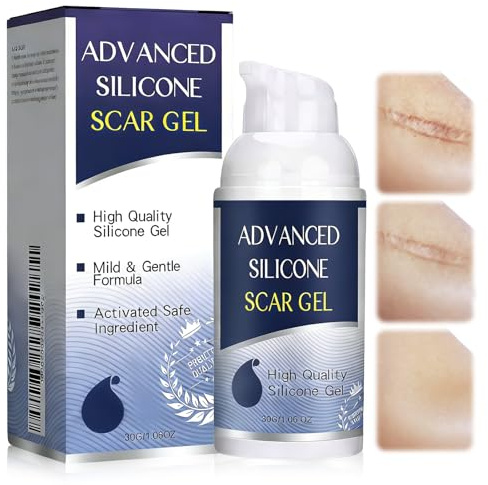 30g Silicone Scar Gel,Effective Scar Cream,Fade & Repair Skin,Reduces The Appearance of Both Old and New Scars from Burns,Scar Removal,Improve for Acne,Stretch Mark,Surgery and C Section Scars