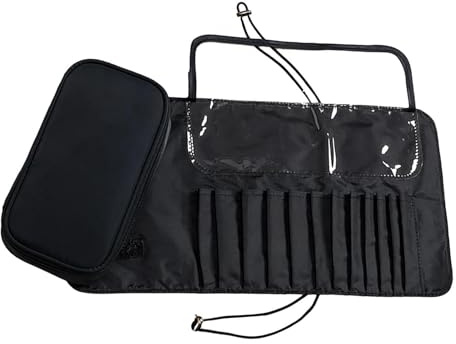 Pochette Pour Sac À Pinceaux De Maquillage – Support Étanche Enroulable, Organisateur Portable Pour Pinceaux Cosmétiques, Pochette De Rangement Flexible Et Sécurisée | Voyage Vacances Routine De Beaut