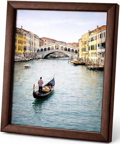 Abio Bilderrahmen Holz Acrylglas Fotorahmen Frame Posterrahmen für Fotos Bilder Poster Rustikal Vintage Retro Eko (Dunkelbraun, A3 29,7x42cm)
