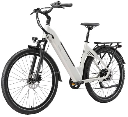 ttgo Bicicleta eléctrica C5 de 27,5 pulgadas para adultos, bicicleta eléctrica de ciudad para hombre y mujer, con batería de 48 V, 13,5 Ah, hasta 110 km de alcance, 7 marchas, frenos de disco