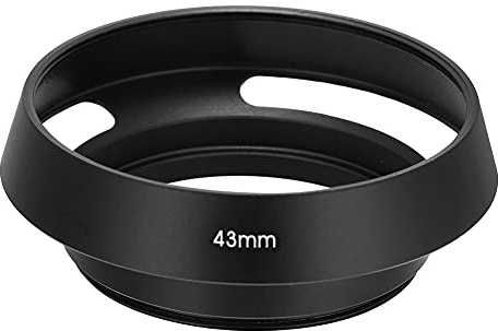 Bewinner Paraluce per Fotocamera Cavo in Lega di Alluminio, Protezione Parasole da 43 Mm, Paraluce con Finitura Opaca per Obiettivo Fotocamera DSLR, Previene i Riflessi e Protegge l'Obiettivo da