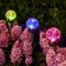 GIGALUMI Lot de 3 lampes solaires d'extérieur en forme de boule de verre craquelé à double LED, lumières de paysage/allée pour chemin, terrasse, cour, changement de couleur et blanc