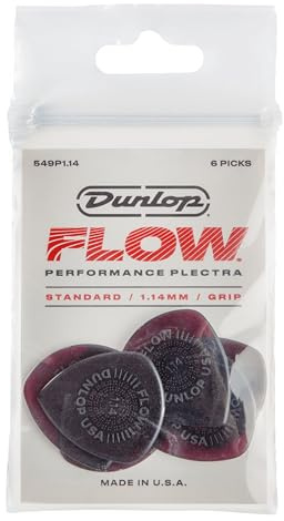 JIM DUNLOP Plektrum Flow Standard Grip 1,14mm 6 Stück