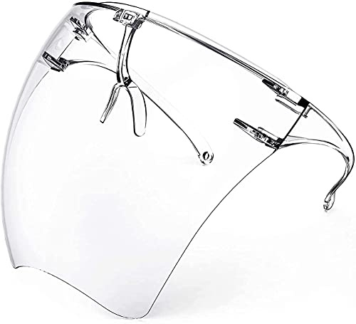 salipt 2 Pack Upgraded Anti-Fog Plastic Full Face Covering,Transparent Face Guard with Anti-Slip Nose Pad,Breathable Dust-Proof Nose Face Mouth Shield Protective for Unisex Adults Outdoor Activities