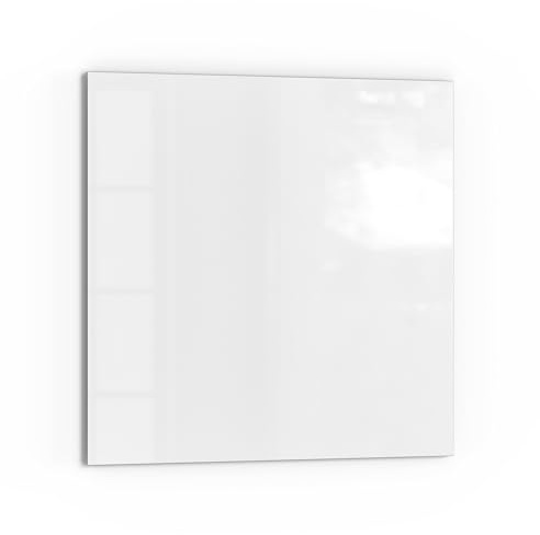 DEQORI Küchenrückwand Glas | Unifarben - Weiß | 60x60 cm | Bad- oder Herd-Rückwand | Herdblende Spritzschutz für Küche & Badezimmer | moderne Deko für Fliesenspiegel