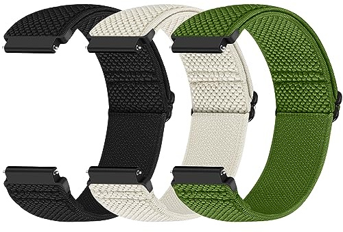 22mm Quick Release Elastic Straps Compatible with Samsung Galaxy Watch 3 45mm/Garmin Venu 4 45mm/3 45mm/Venu 2/Vivoactive 4/Forerunner 570(47mm)/255/265/Amazfit Helio/Bip 6/5/Balance 2 Women Men