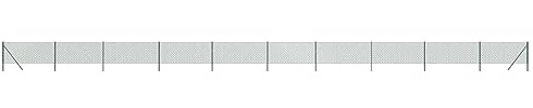 vidaXL Chain Link Fence in Green - Galvanized Steel with PVC Coating - 0.8x25 m - UV and - Ideal for Property Barrier or Animal Enclosure