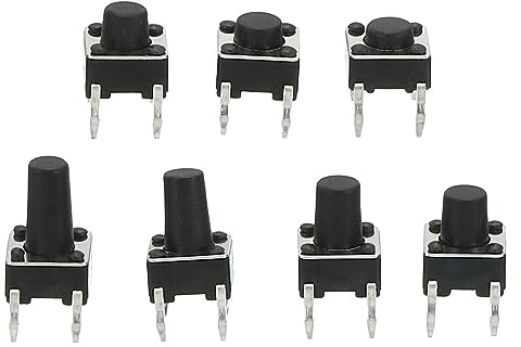 PATIKIL Mikro Tastschalter Kit 70 Packung Tactile Drücken Knopf Schalter 10 Typen Sortiment für Automobil Auto Fernsteuerung Elektrisch PCB