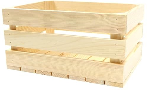 Cajón decorativo de 35 x 25 x 18 cm, caja de madera ecológica, cepillada para guardar vino, frutas y verduras