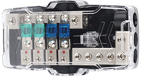 12–24 V DC-Stromverteiler Und 2,Car-Audio-Sicherungskasten Mit LED,2-Zoll-4-OUT-Batterieverteilung, Für SUV-ATV-UTV-Sicherungshalter
