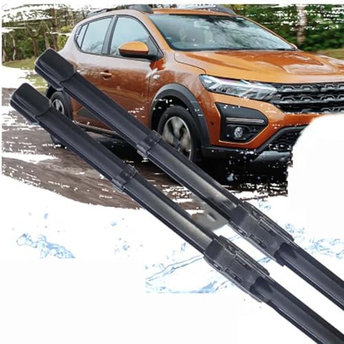 OSTREY Auto-Frontwischerblätter für Dacia Sandero Stepway 2021 2022, Frontscheiben-Scheibenwischerarme, Gummi-Fensterbürsten, Ersatzzubehör