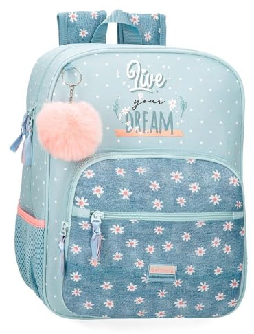 Movom Live Your Dreams Mochila Escolar, Verde, 30x38x12 cms