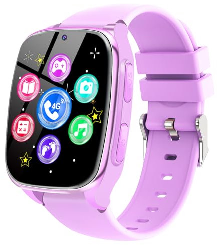 Ucani Smartwatch Kinder - Smart Watch Uhr für Mädchen Jungen mit Telefon Anruf, SOS, Spiele, Schrittzähler, Musik, Kamera, Wecker, Hörbuch, Kinderuhr Telefonieren für Kids 3-12 Jahre (Lila)