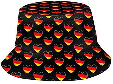 Zltegako Fischerhut mit Deutschland-Flagge, lustiger Strand, Fischerhut, Sonne, breite Krempe, Kappe für Damen, Herren und Teenager, Deutschland-06, One size