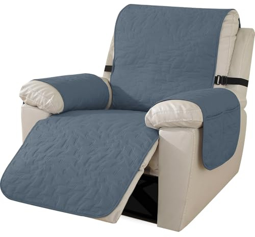 Ystyle Sesselschoner Für Relaxsessel, Sesselbezug Mit Armlehne, Sesselschoner Für Fernsehsessel, Sesselüberzug rutschfest, Sessel Überzug Waschbar, Sessel Bezug (GroßEr 1 Sitzer, Graublau)
