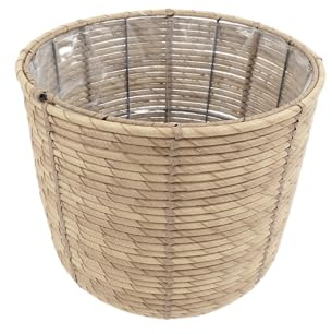 CB Home & Style Pflanztopf Rattan mit Folie Pflanzkübel Blumentopf Blumenkübel (Natur, 40x40x35cm)