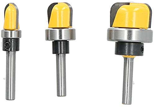 Router 3 Pezzi 6 Mm, Punta con Gambo per Legno Alto, Trattamento per Legno Basso, Punte per Scanalatura, Set di Utensili per Fresa