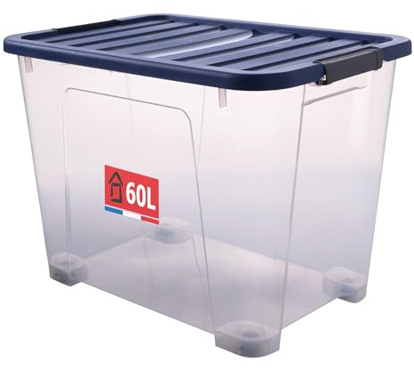 SUNDIS Wave Box, boîte de rangement plastique avec couvercle 60L