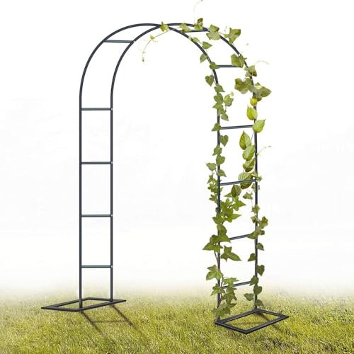 Metall-Ballonbogen-Set, Gartenlaube für Kletterpflanzen, Pergola, Rankgitter, Weinreben, Stützbogen, Hochzeitsbogen, Hintergrundständer (180 x 220 x 40 cm)