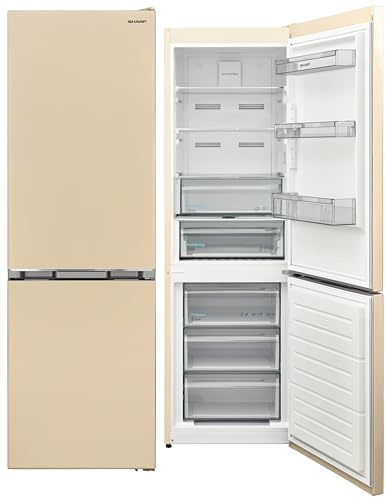 Sharp SJ-NBA21DMXJE - Frigorifero combinato, 331 Litri, Inverter, Classe E, No Frost, Beige