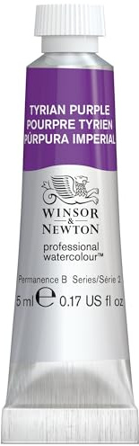Winsor & Newton 0102419 Professional Watercolour - Tyrischlila, 5ml, Tube, Künstlerqualität, Lichtecht, Hohe Farbbrillanz & Leuchtkraft, Archivqualität, Lebendige Aquarellfarbe