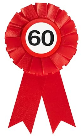 Tiwoca Geschenk 60. Geburtstag – rot-weißer Anstecker Verkehrszeichen | 1 Anstecker, Maße 14,5 x 8 x 1,5 cm, Kunststoff und Metall, Befestigung durch Sicherheitsnadel