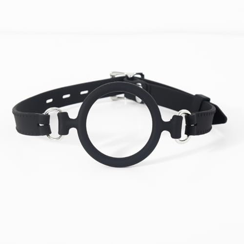 BDSM 6.4cm Silicone O-Ring Open Mouth Gag Oral Sex Fetish Slave Gag with Lock Restraints Adjustable Bondage Sex Toys for Adult