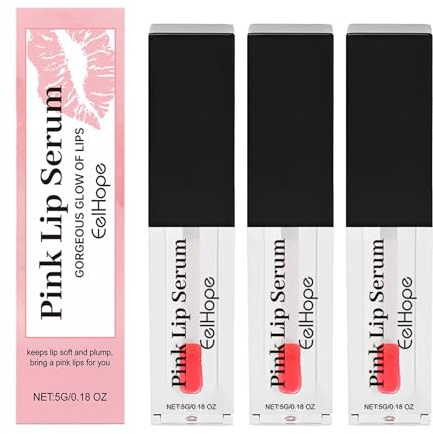 3 Stöcke Pink Lip Serum Plumper 20g Color Changing Lip Gloss,Pink Lip Serum Plump Gorgeous Glow of Lips,Glow Color Changing Lip Oil,Hydrating Lip Stain for Women,für Jeden Geeignet
