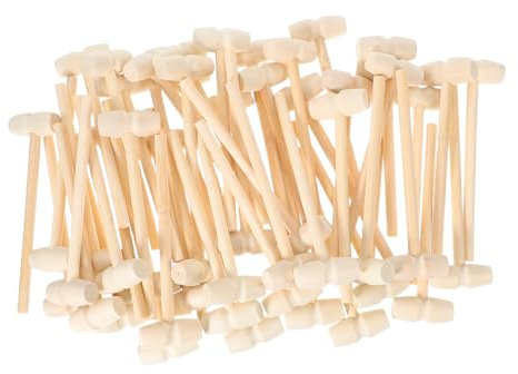 SOLUSTRE 50pcs Wooden Hammer for Boys and Girls Mallet Educational Toy for Home and School Creative Pounding Play for Toddlers and Boy Girl for Imaginative Learning Activities