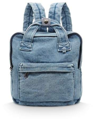 Boziee ryggsäck dam denim väska stadsryggsäck ryggsäckar dagryggsäckar ryggsäckshandväskor barnryggsäckar för skola resor arbete kvinnor flickor tonåring unisex jeansväska, Liten ljus denim, Kleine/L