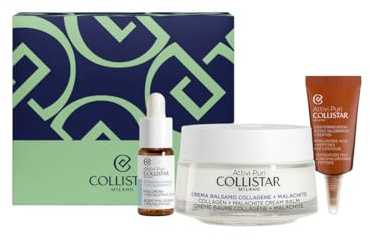 Collistar Attivi Puri Cofanetto Regalo Donna Anti-Età, Crema Balsamo Collagene + Malachite 50ml, Gocce Acido Ialuronico + Poliglutammico 5ml, Contorno Occhi Acido Ialuronico + Peptidi 5ml