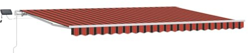 vidaXL Tendone Manuale Estraibile con LED Arancione e Marrone, 500 x 350 cm. Resistente all'Acqua, UV, per Ombra Esterna su Patio, Balcone. Soluzione per proteggerti dal Sole in Giardino.