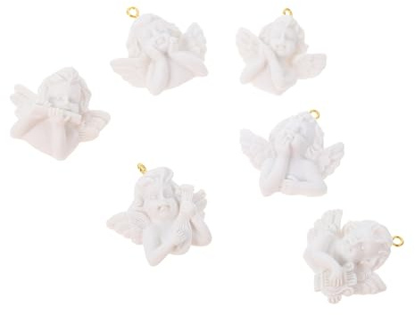 YOSADIER 12 Stück Teiliges Engel Charms DIY Schlüsselanhänger und Bastelzubehör für Handyhüllen Schmuck und Deko für Schulprojekte und Kreative Bastelarbeiten