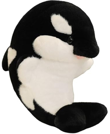 champracer Orca Kuscheltier,Realistisches Orca-Wal-Plüschtier,süße Orcas Plüschtiere, Simulation Killerwal Plüsch Spielzeug, Geschenk für Kinder, Mädchen und Jungen (35cm,schwarz)