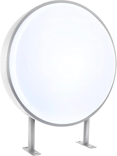 Boîte lumineuse LED ronde double face - Panneau publicitaire éclairé étanche - Panneau lumineux non éclairé - Pour restaurants, restaurants et magasins (60 cm)