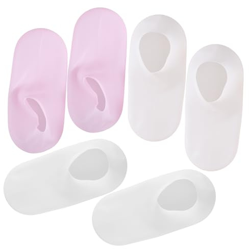 EXQUIMEUBLE 3 Paare Fußpflege Silikon Fußmasken Socken Moisturizing Lotion Socken gegen Trockene Rissige Haut Hornhautschutz Wiederverwendbar für Spa Pediküre Zuhause und Salon