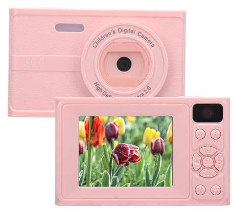 Oreilet Fotocamera Digitale 48 MP, Fotocamera con Doppio Obiettivo Video HD 1080P Zoom 8X Messa a Fuoco Automatica Schermo TFT 2,36 Pollici per Riprese Fotografiche Viaggi, Bambini (PINK)