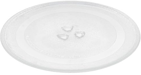 RUNROTOO Mikrowellen Glasdrehteller Ersatz für Mikrowelle aus Weißem Glas Sicherer Drehteller als Zubehör für Mikrowellenherde