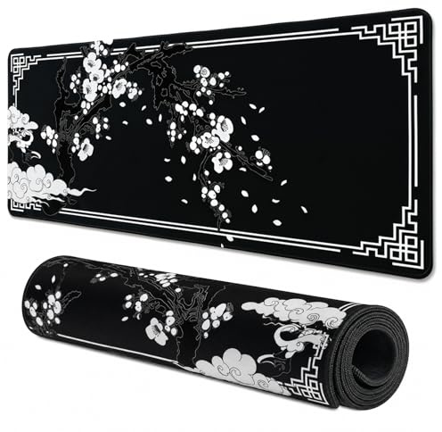Large Gaming Mouse Pad (800 x 300 x 3 MM) XL Extended Desk Mat, Non-Slip Rubber Base Keyboard Mousepad with Stitched Edges for Office and Gaming