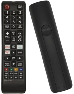 azurano Ersatz für Samsung Fernbedienung BN59-01315B, universal für 2018-2022 UE Quantum Crystal QLED UHD 4K Smart TV Serien TU RU Q AU BU LS T UN QN, Direkttasten für Netflix, Prime Video & Rakuten