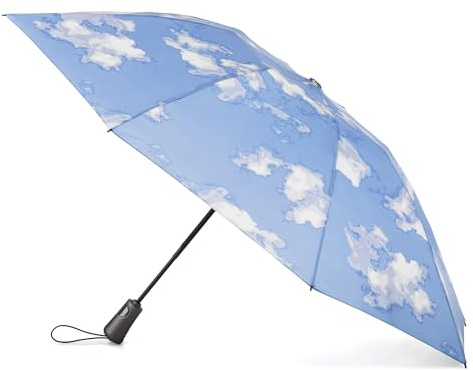 Totes Reverse Close Folding Inbrella with Auto Open Close and Compact, Windproof Design, Cloud
