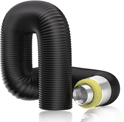 Hon&Guan Tuyau de Ventilation Isolant Thermique et Silencieux, Gaine PVC Isolée pour Climatisation, Ventilateur Extracteur (125mm*1.2m)