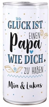 Lustapotheke® Vatertagsbier - 1 l Bierdose Premium Lager - Glück ist einen Papa wie dich zu haben - das Biergeschenk zum Vatertag - Vatertagsgeschenk Bier für Papas - Geschenke zum Vatertag