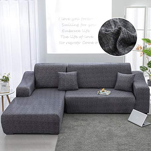Housse de Canape d'angle Extensible 1/2/3/4 Places（Le canapé d'angle en L Doit en Acheter Deux）Couvre pour Canapé en Forme de L élastique (Color : L, Size : 4-Sitzer (235-300 cm))
