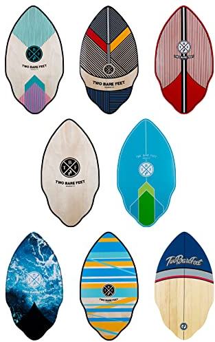 Two Bare Feet Skimboard 37 inch, Swallow Tail, 7 Ply Wood Construction, Suitable for Beginners, Unique Designs, Surf, Skim