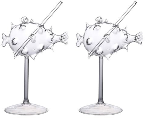 BESTonZON 2 piezas Mojito globo dulce decantador bar vodka cumpleaños cristalería de cristal para uso de vidrio, para celebración de pescado, bebida, vasos de vidrio, ginebra práctica cáliz,